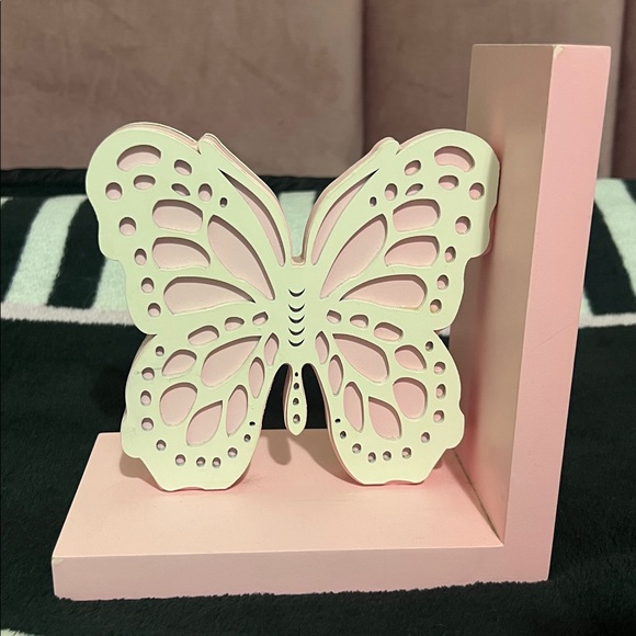 Pink and White Butterfly Bookend - Picture 2 of 4